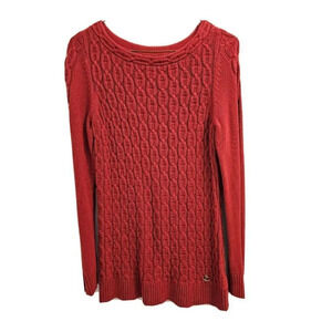 Nautica Red Womens Cable Knit Pullover Sweater- Size Small- No flaws. No defects